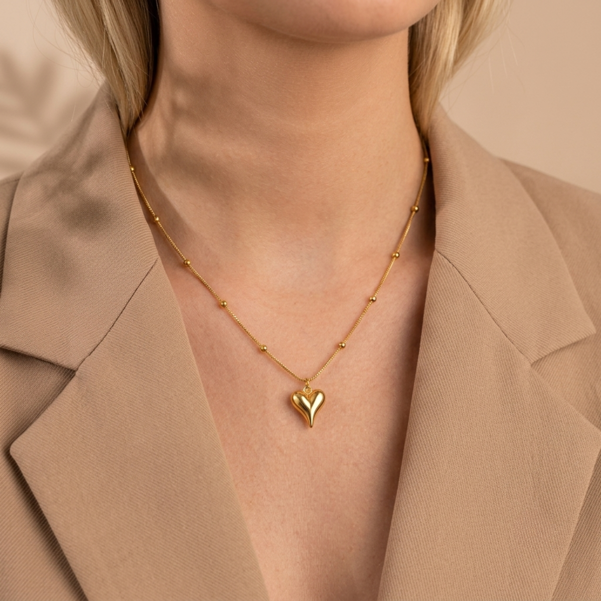 Golden Love Heart Necklace