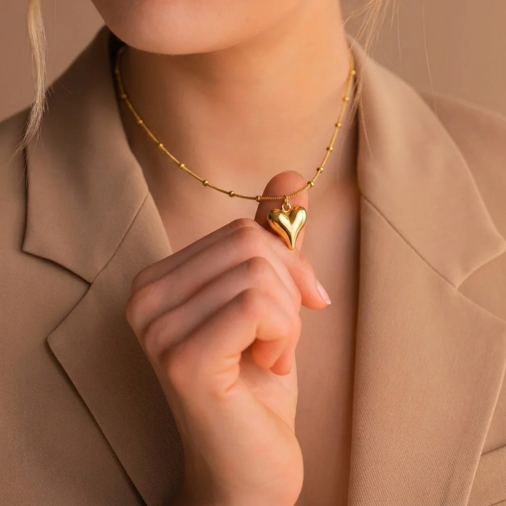 Golden Love Heart Necklace