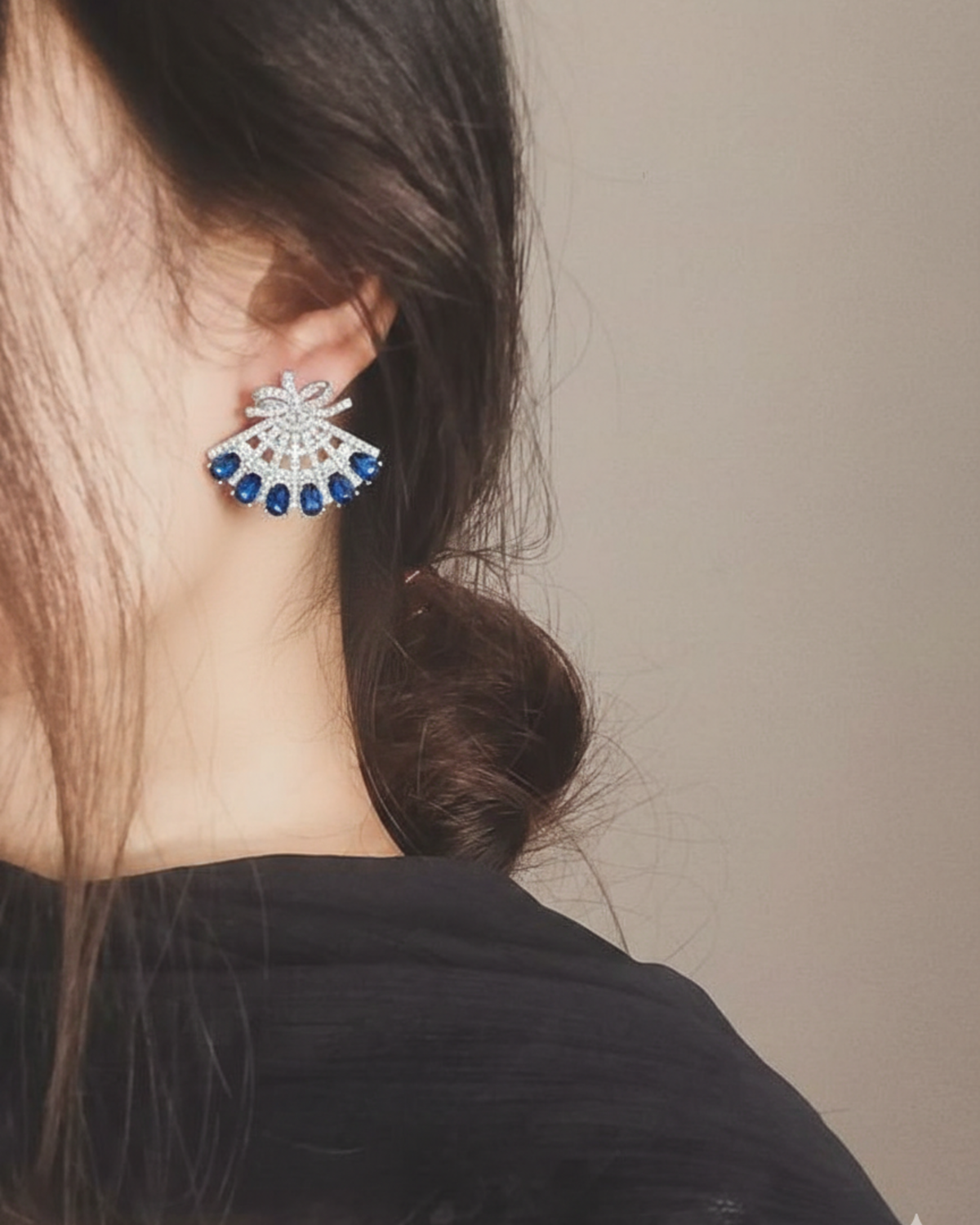 Silver Sapphire Earrings