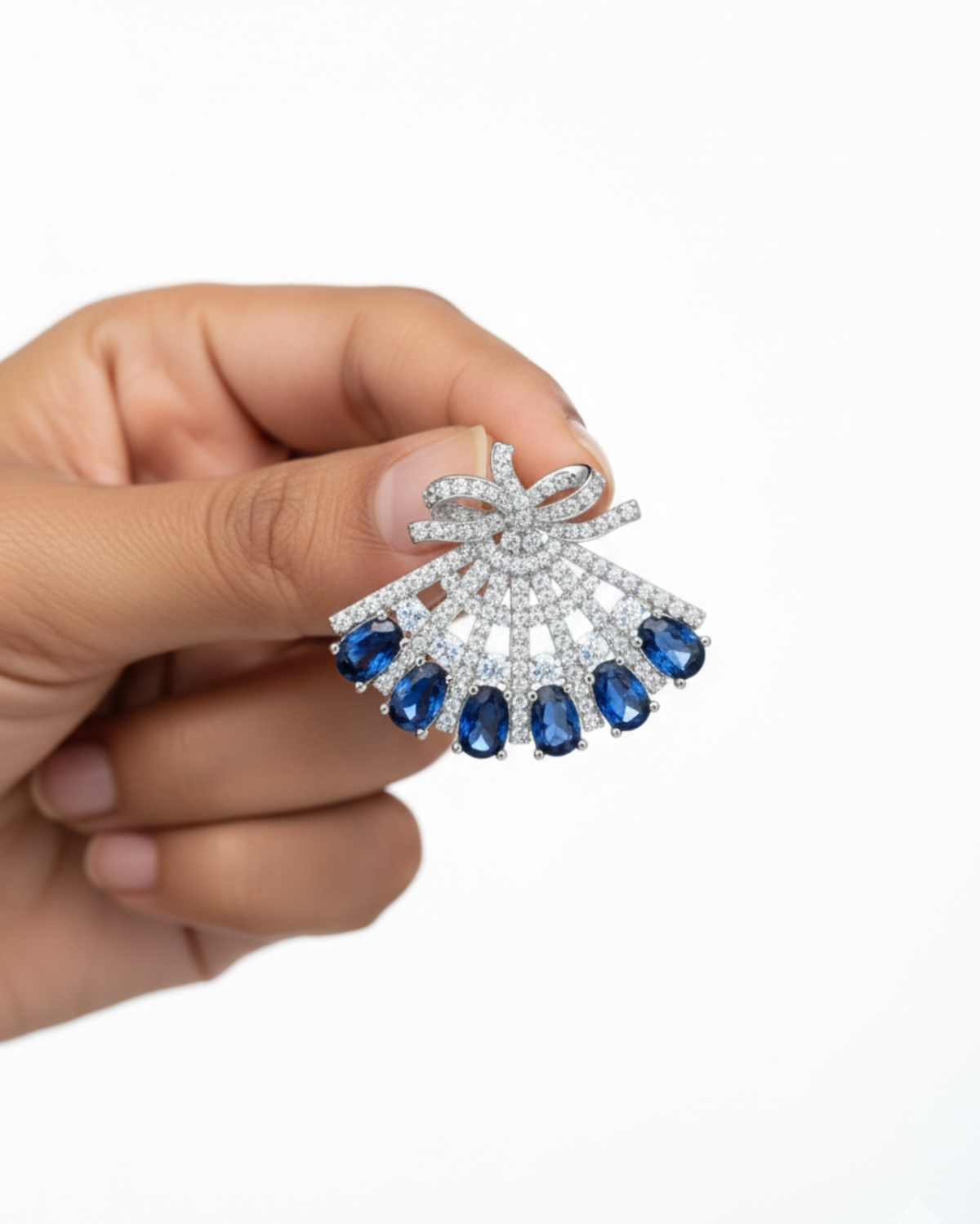 Silver Sapphire Earrings