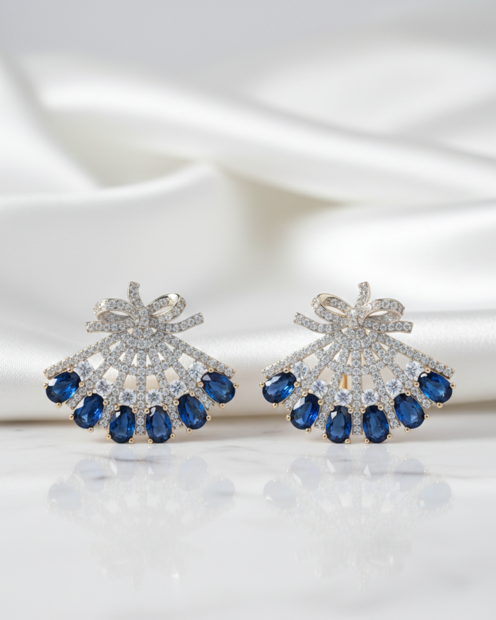 Silver Sapphire Earrings