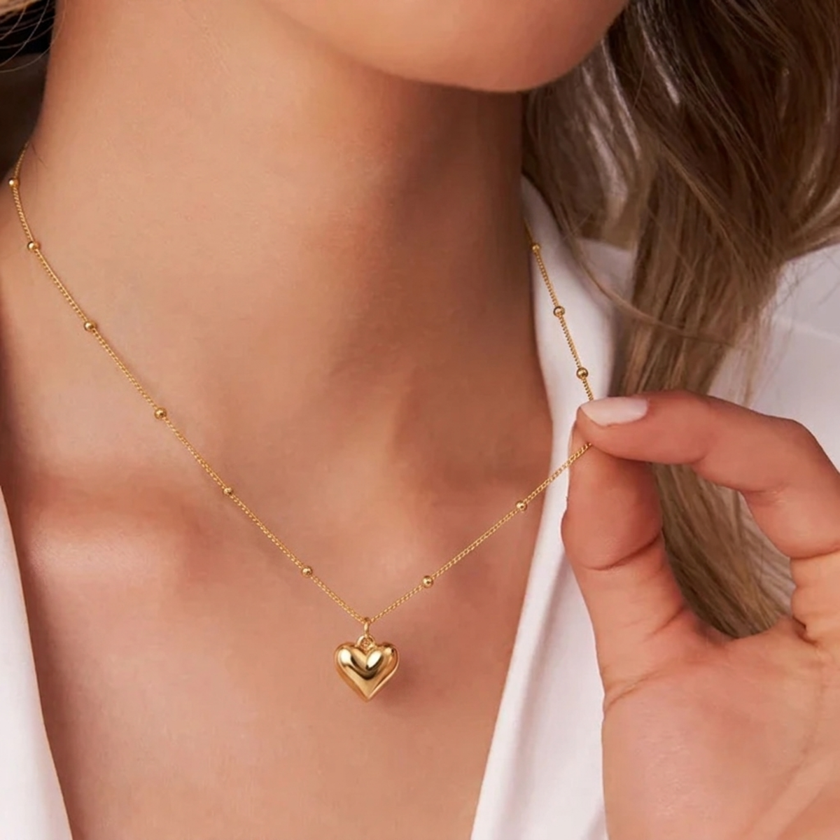 Golden Love Heart Necklace