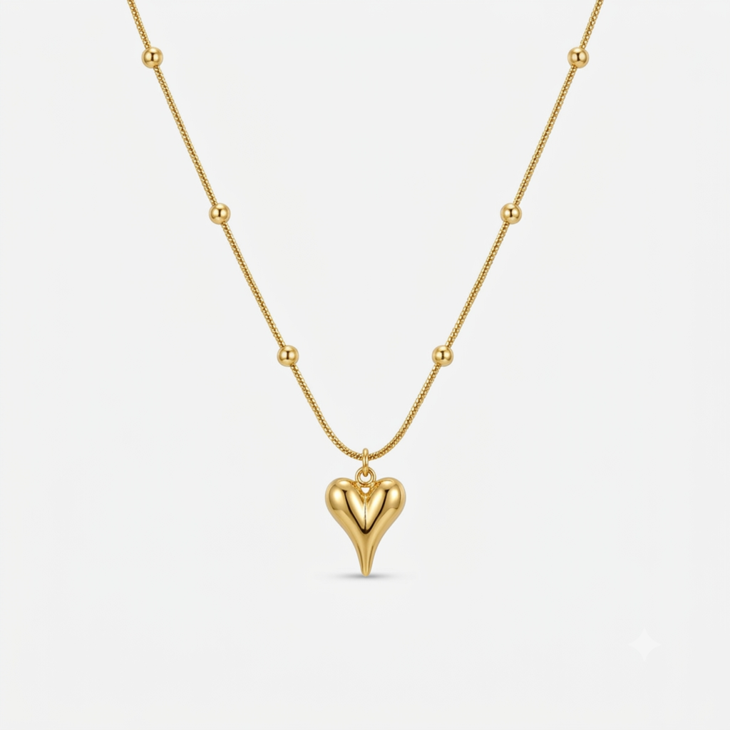 Golden Love Heart Necklace