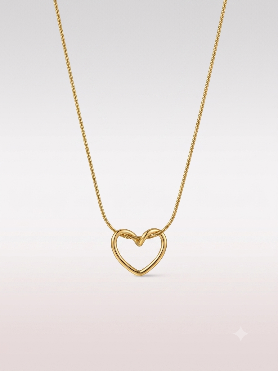 Levaro Promise Open Heart Pendant Necklace