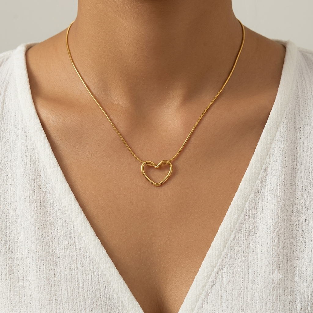 Levaro Promise Open Heart Pendant Necklace
