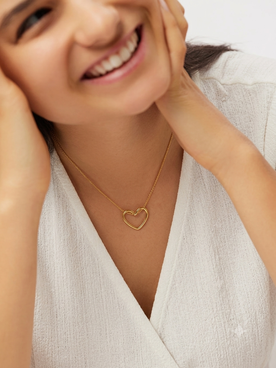 Levaro Promise Open Heart Pendant Necklace
