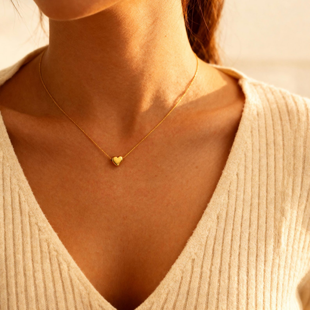 Levaro Minimalist Gold Heart Pendant