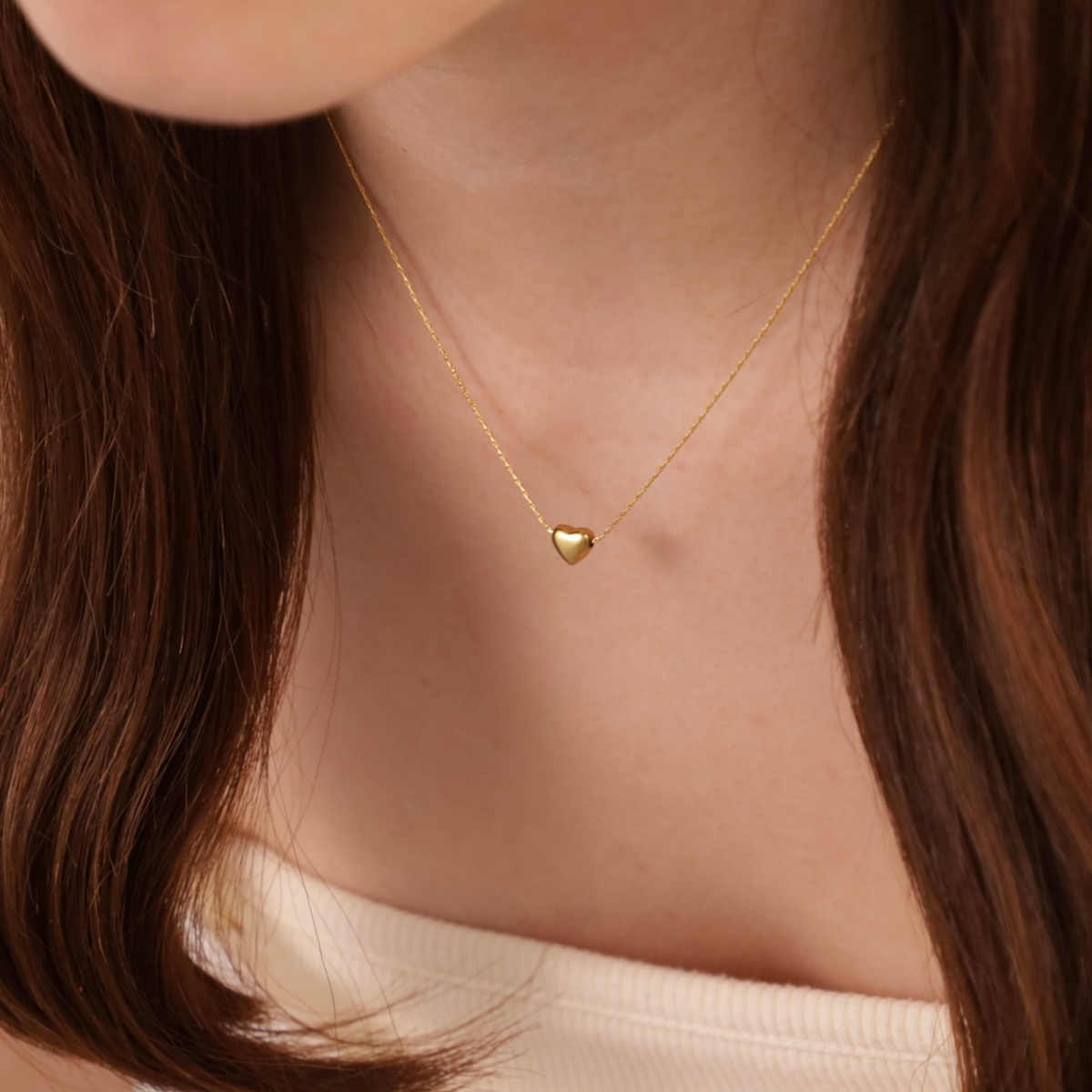 Levaro Minimalist Gold Heart Pendant